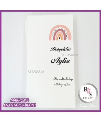 Makrome Anahtarlık İsim Kartı -rs317