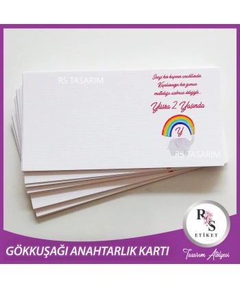 Makrome Gökkuşağı Anahtarlık İsim Kartı -rs96