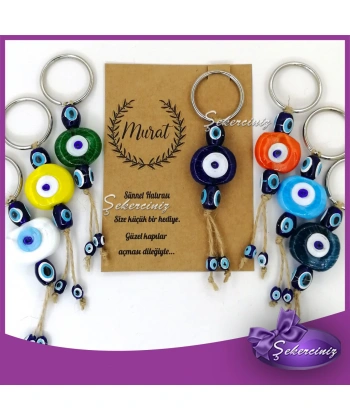 Nazar Boncuklu Anahtarlık Bebek Hediyelik Bebek Şekeri Yerine -