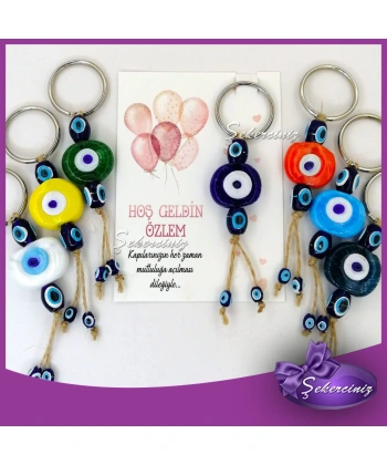 Nazar Boncuklu Anahtarlık Bebek Hediyelik Bebek Şekeri Yerine -