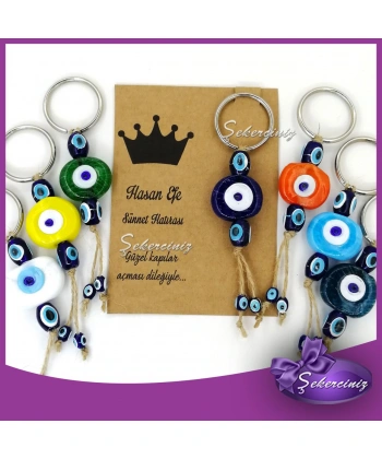 Nazar Boncuklu Anahtarlık Bebek Hediyelik Bebek Şekeri Yerine -