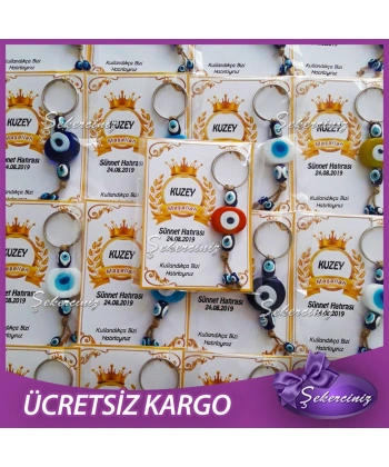 Nazar Boncuklu Anahtarlık Hediyelik Sünnet Şekeri - SS009