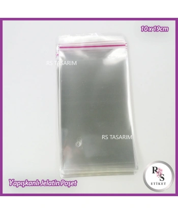 Yapışkanlı jelatin poşet - 10x19 cm