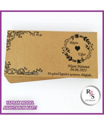 Yaprak Makrome Anahtarlık İsim Kartı -rs257