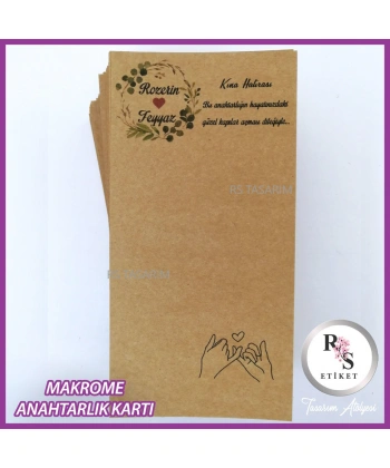 Yaprak Makrome Anahtarlık İsim Kartı -rs274