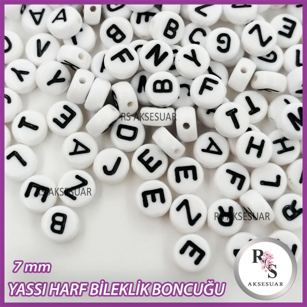 100gr harf 7mm Plastik Yassı Boncuk -Bileklik boncuğu