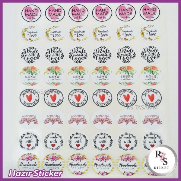 48 Adet Hazır Sticker -HAND MADE -ÖK142