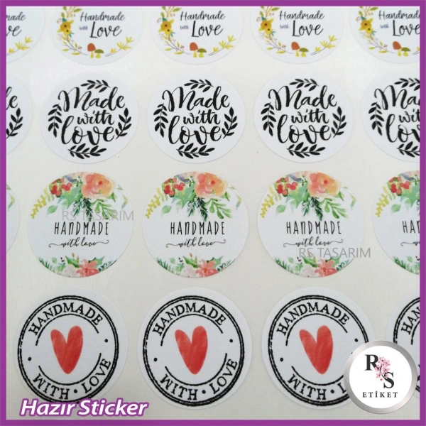 48 Adet Hazır Sticker -HAND MADE -ÖK142