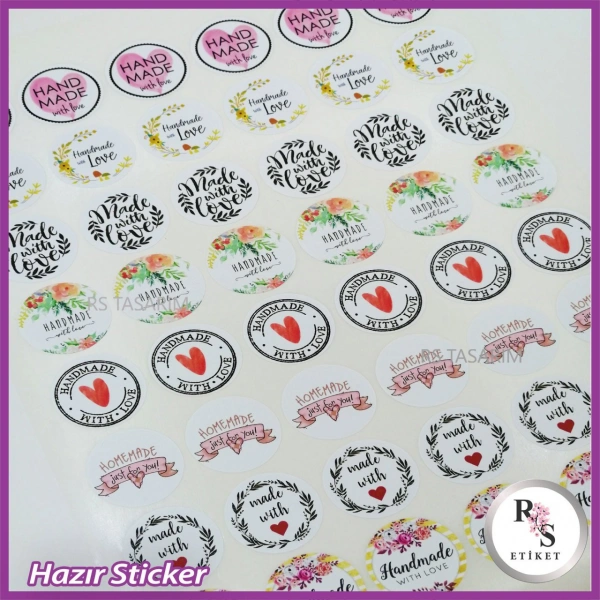 48 Adet Hazır Sticker -HAND MADE -ÖK142