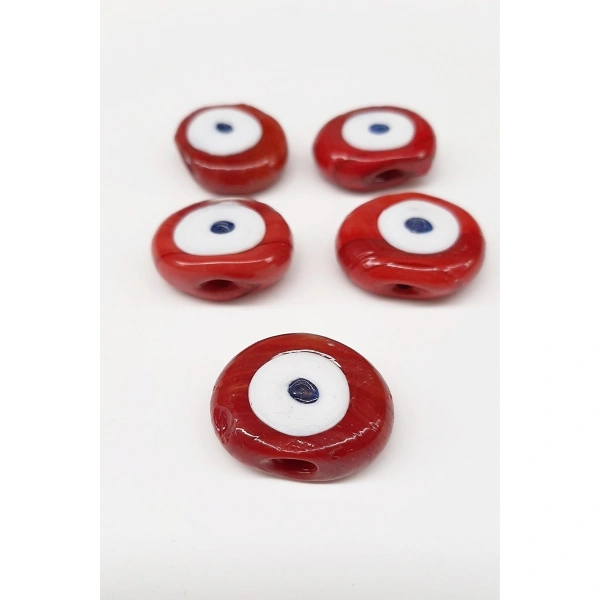 50 adet CAM NAZAR BONCUĞU 2.5cm - DELİKLİ DANA GÖZ NAZARBONCUK - ANAHTARLIK BONCUĞU - DANAGÖZ