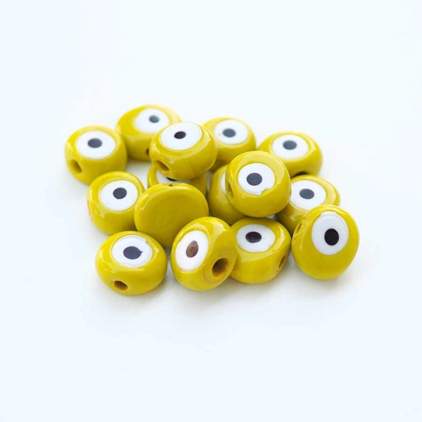 50 adet CAM NAZAR BONCUĞU 2.5cm - DELİKLİ DANA GÖZ NAZARBONCUK - ANAHTARLIK BONCUĞU - DANAGÖZ