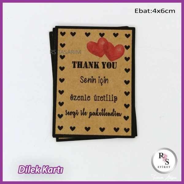 50 adet Paketleme Kartları