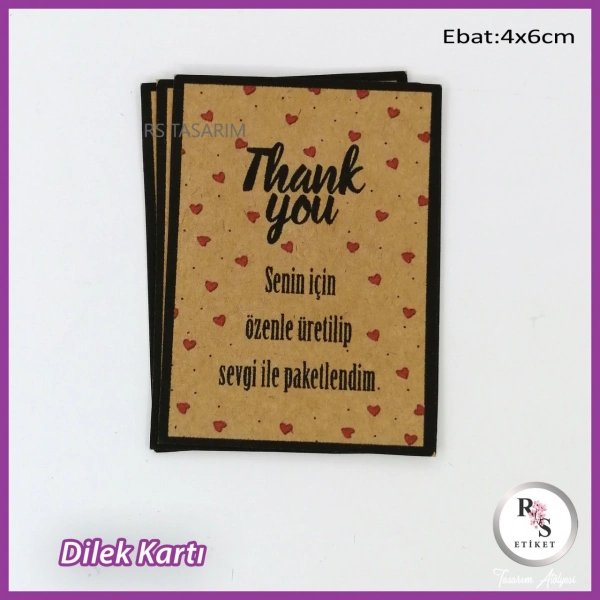 50 adet Paketleme Kartları