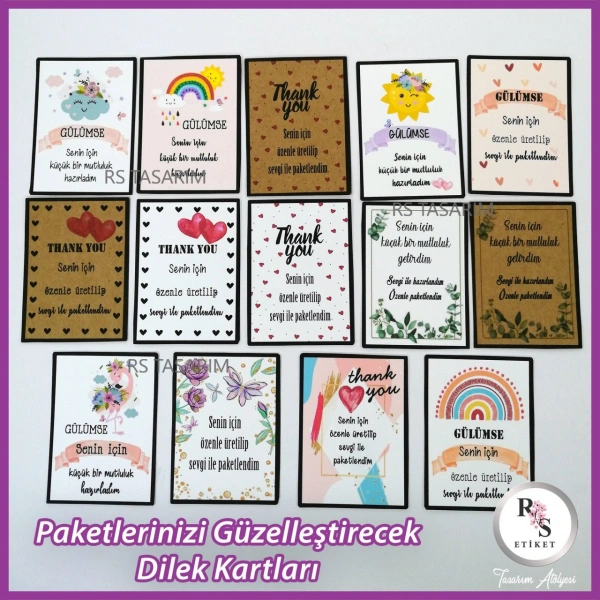 50 adet Paketleme Kartları -Karışık Model