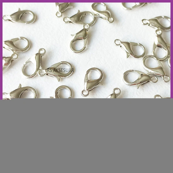 50 Adet Papağan Kanca 12x6mm - Gümüş Renkli