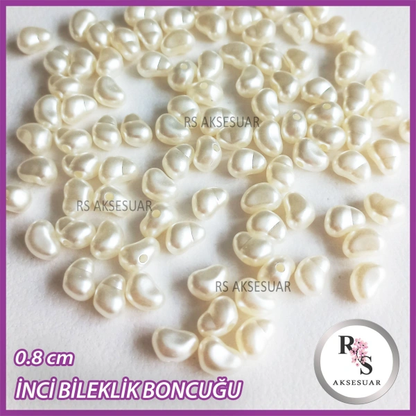 50 Gr İnci Bileklik Boncuğu, Formsuz, Şekilsiz, Yamuk İnci Boncuk