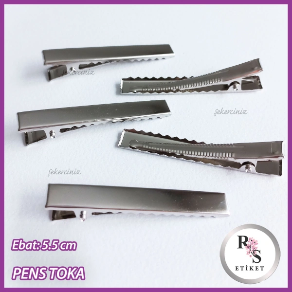 10 adet 5.5 cm Metal Pens Toka, Timsah Toka