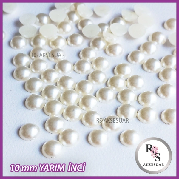 100gr. 10mm. Yarım İnci Boncuk- Toka ve Küpe Yapımı İçin