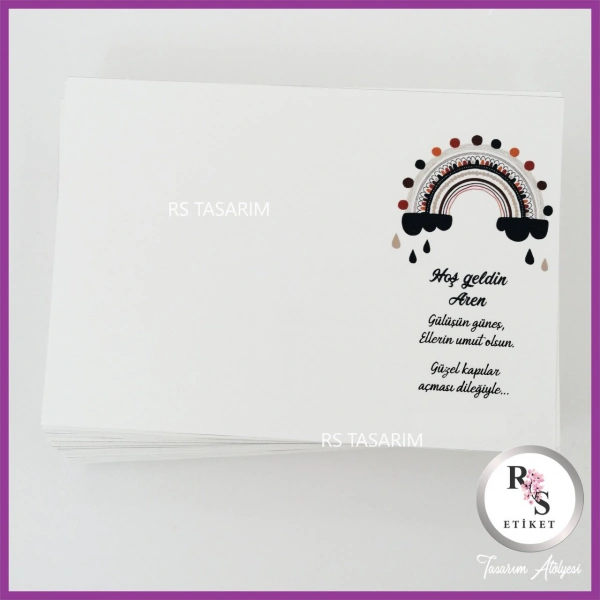 Hediyelik Kartı - Gökkuşağı Makrome Anahtarlık Kartı - rs183