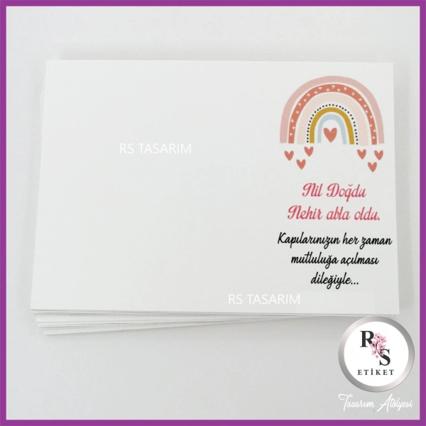 Hediyelik Kartı - Gökkuşağı Makrome Anahtarlık Kartı - rs184