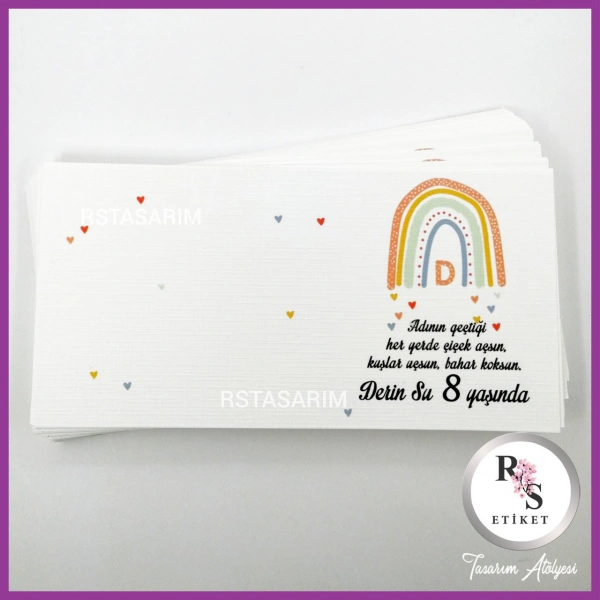 Hediyelik Kartı - Gökkuşağı Makrome Anahtarlık Kartı - rs212