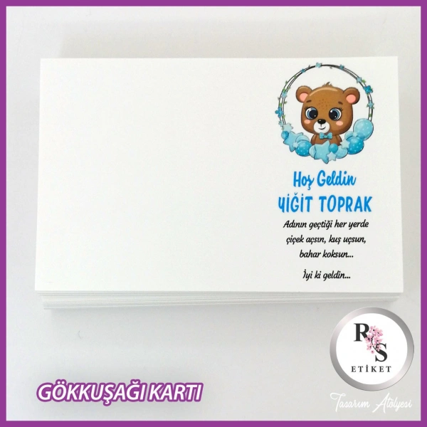 Hediyelik Kartı - Gökkuşağı Makrome Anahtarlık Kartı - rs240