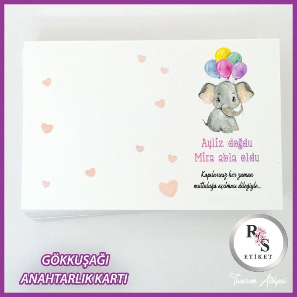 Hediyelik Kartı - Gökkuşağı Makrome Anahtarlık Kartı - rs243