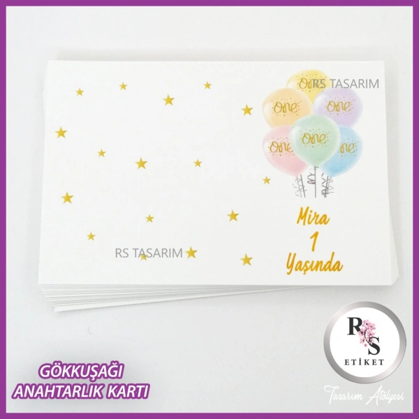 Hediyelik Kartı - Gökkuşağı Makrome Anahtarlık Kartı - rs249