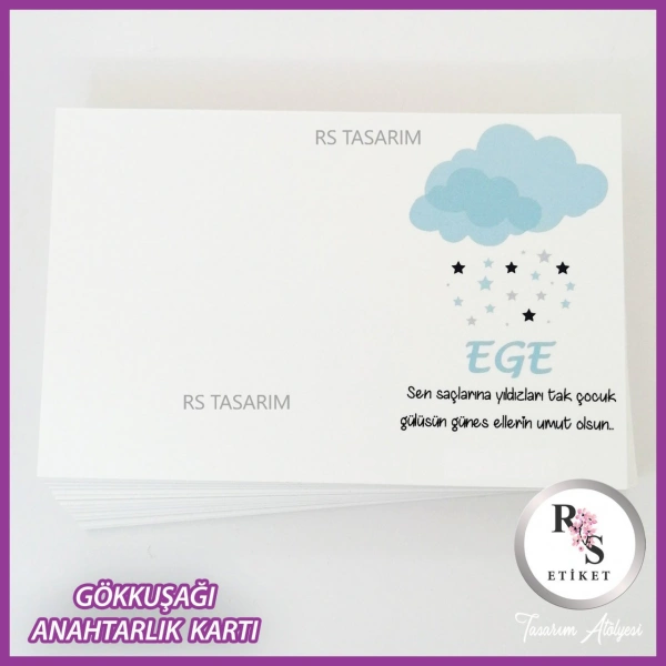 Hediyelik Kartı - Gökkuşağı Makrome Anahtarlık Kartı - rs267