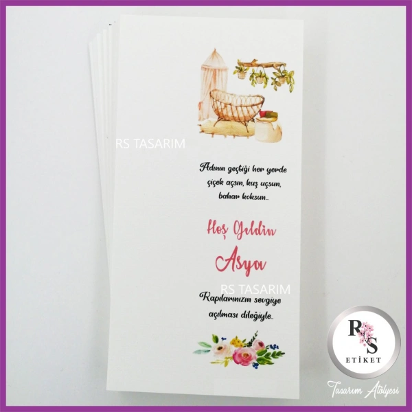 Hediyelik Kartı - Bebek, Doğum Günü Fon Kartı -rs111