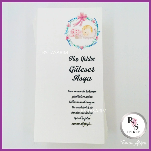 Hediyelik Kartı - Bebek, Doğum Günü Fon Kartı -rs120