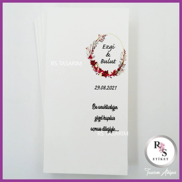 Hediyelik Kartı - Düğün, Nişan, Kına Anahtarlık Kartı - rs128