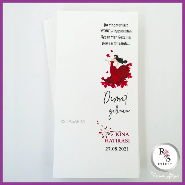 Hediyelik Kartı - Düğün, Nişan, Kına Anahtarlık Kartı - rs144