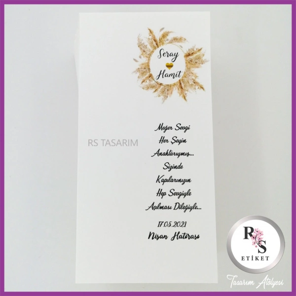 Hediyelik Kartı - Düğün, Nişan, Kına Anahtarlık Kartı - rs153