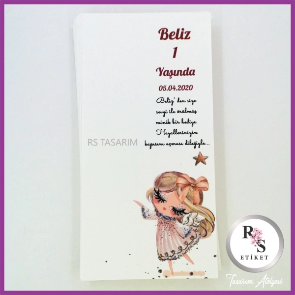Hediyelik Kartı - Bebek, Doğum Günü Sunum kartı -rs163