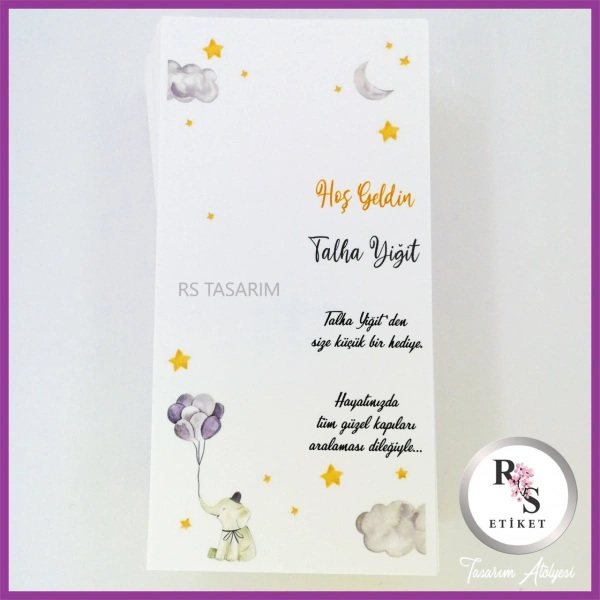 Hediyelik Kartı - Bebek, Doğum Günü Sunum kartı -rs165