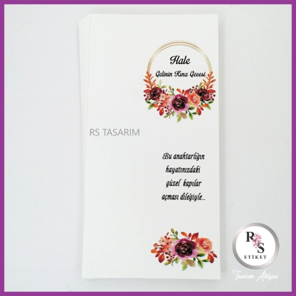 Hediyelik Kartı - Düğün, Nişan, Kına Anahtarlık Kartı - rs180