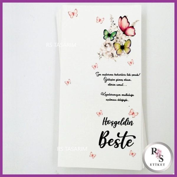 Hediyelik Kartı - Bebek, Doğum Günü Sunum kartı -rs187a