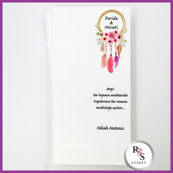 Hediyelik Kartı - Düğün, Nişan, Kına Anahtarlık Kartı - rs187l