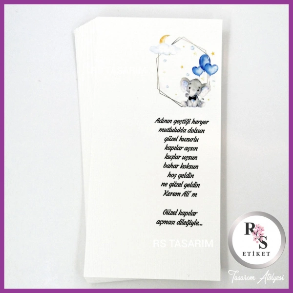 Hediyelik Kartı - Bebek, Doğum Günü Sunum kartı -rs200