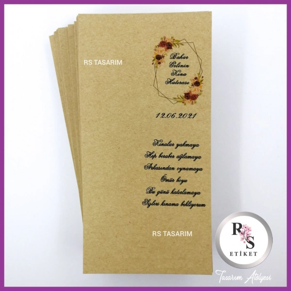 Hediyelik Kartı - Düğün, Nişan, Kına Anahtarlık Kartı - rs205