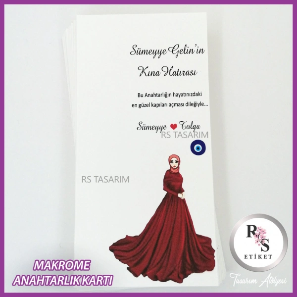 Hediyelik Kartı - Düğün, Nişan, Kına Anahtarlık Kartı - rs271