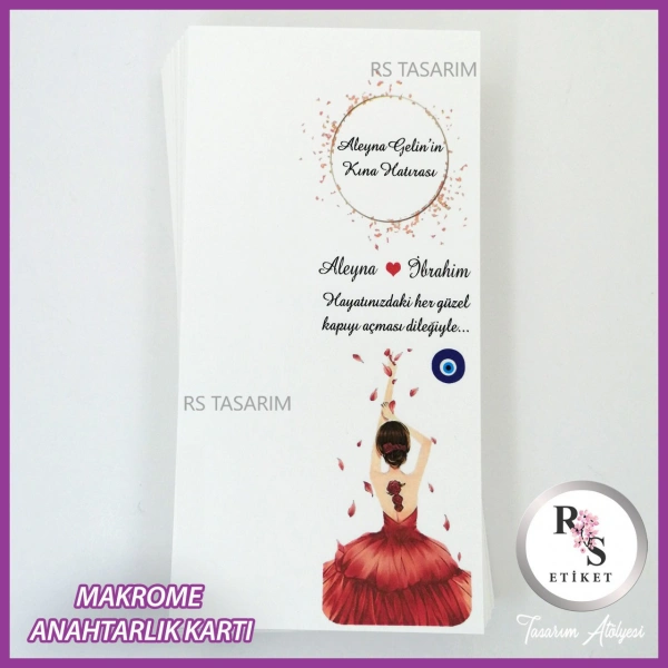 Hediyelik Kartı - Düğün, Nişan, Kına Anahtarlık Kartı - rs272