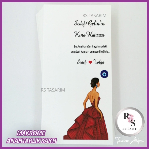 Hediyelik Kartı - Düğün, Nişan, Kına Anahtarlık Kartı - rs273