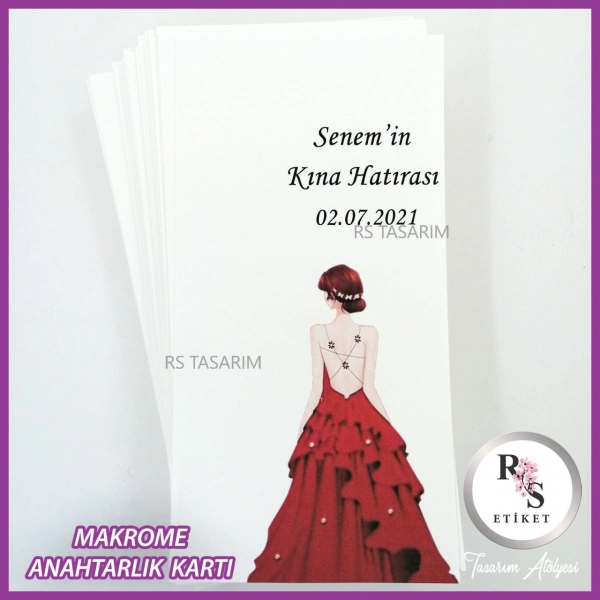 Hediyelik Kartı - Düğün, Nişan, Kına Anahtarlık Kartı - rs275
