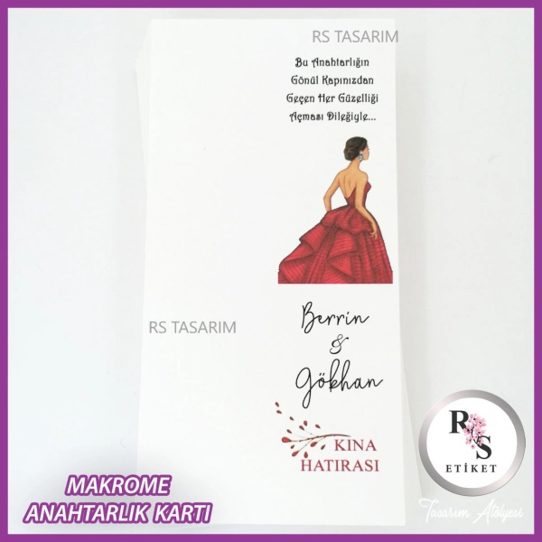 Hediyelik Kartı - Düğün, Nişan, Kına Anahtarlık Kartı - rs276