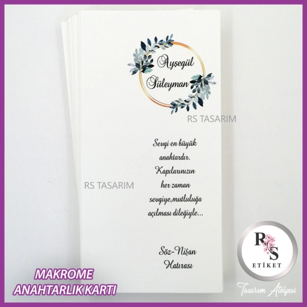Hediyelik Kartı - Düğün, Nişan, Kına Anahtarlık Kartı - rs294