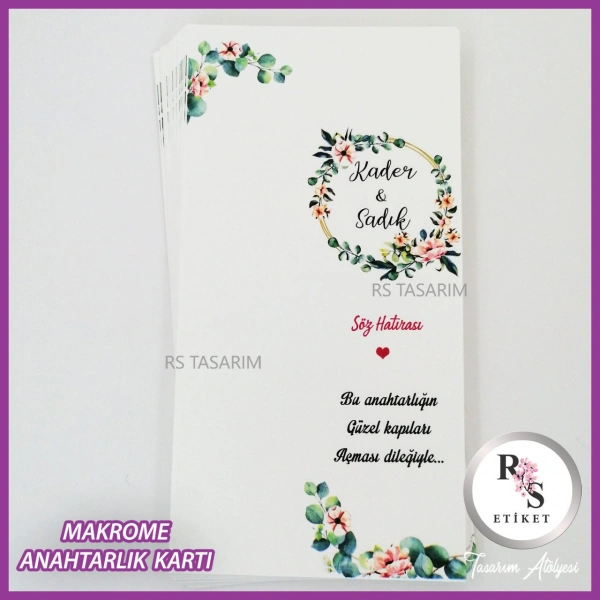 Hediyelik Kartı - Düğün, Nişan, Kına Anahtarlık Kartı - rs295