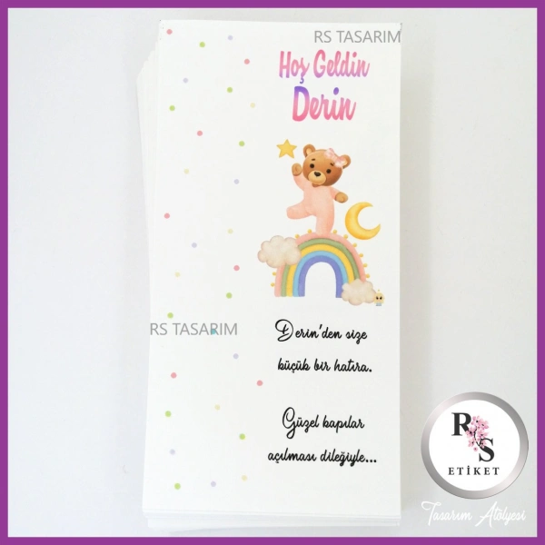 Hediyelik Kartı - Bebek, Doğum Günü Sunum kartı - rs300