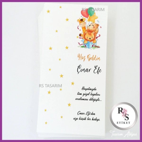 Hediyelik Kartı - Bebek, Doğum Günü Sunum kartı - rs301